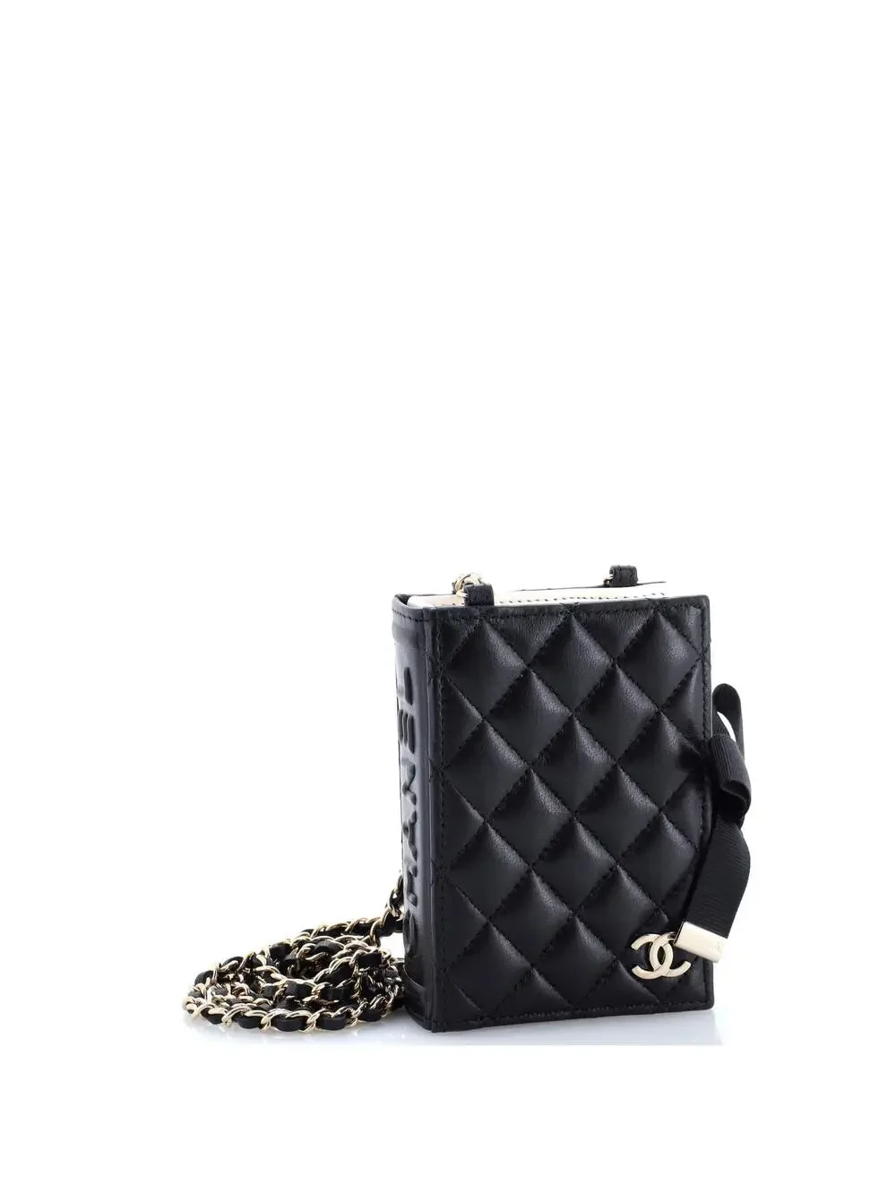 Chanel Cc Book Card Holder With Chain #186840C38B